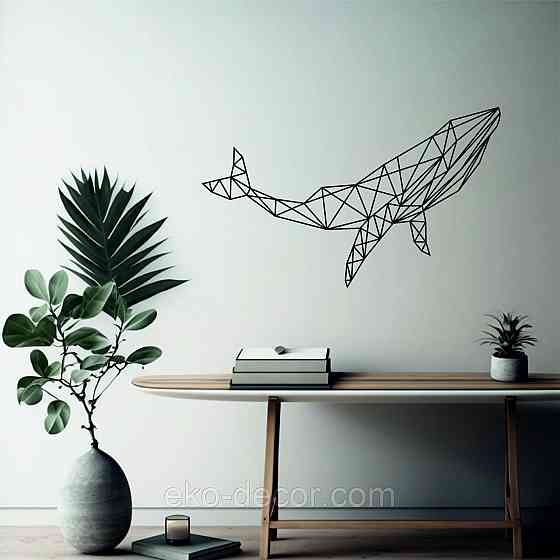 Декоративное настенное Панно «Кит», Декор на стену 110*66 см, Черный Киев