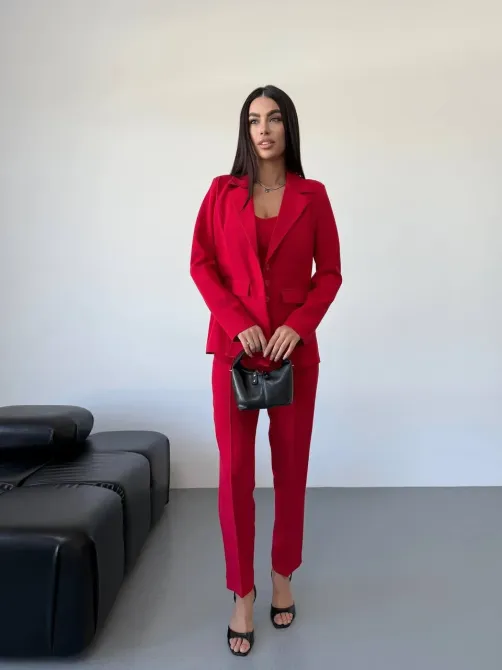 Стильний брючний костюм трійка із піджаком Одеса - фото 9