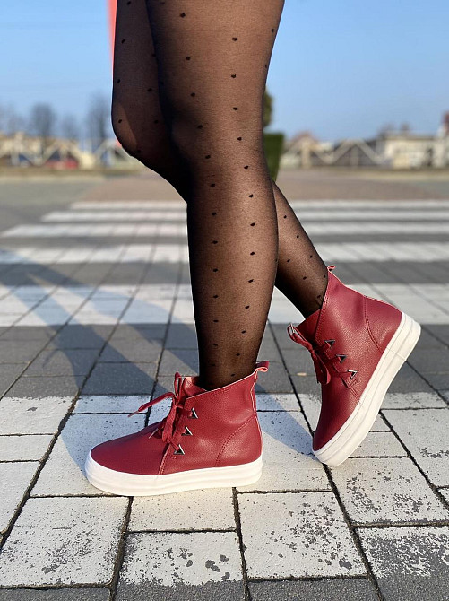 Черевики жіночі EA-2990 бордові еко-шкіра весна-осінь 39р.-24,5см. 40р.-25см. (1352) Коломыя - изображение 8