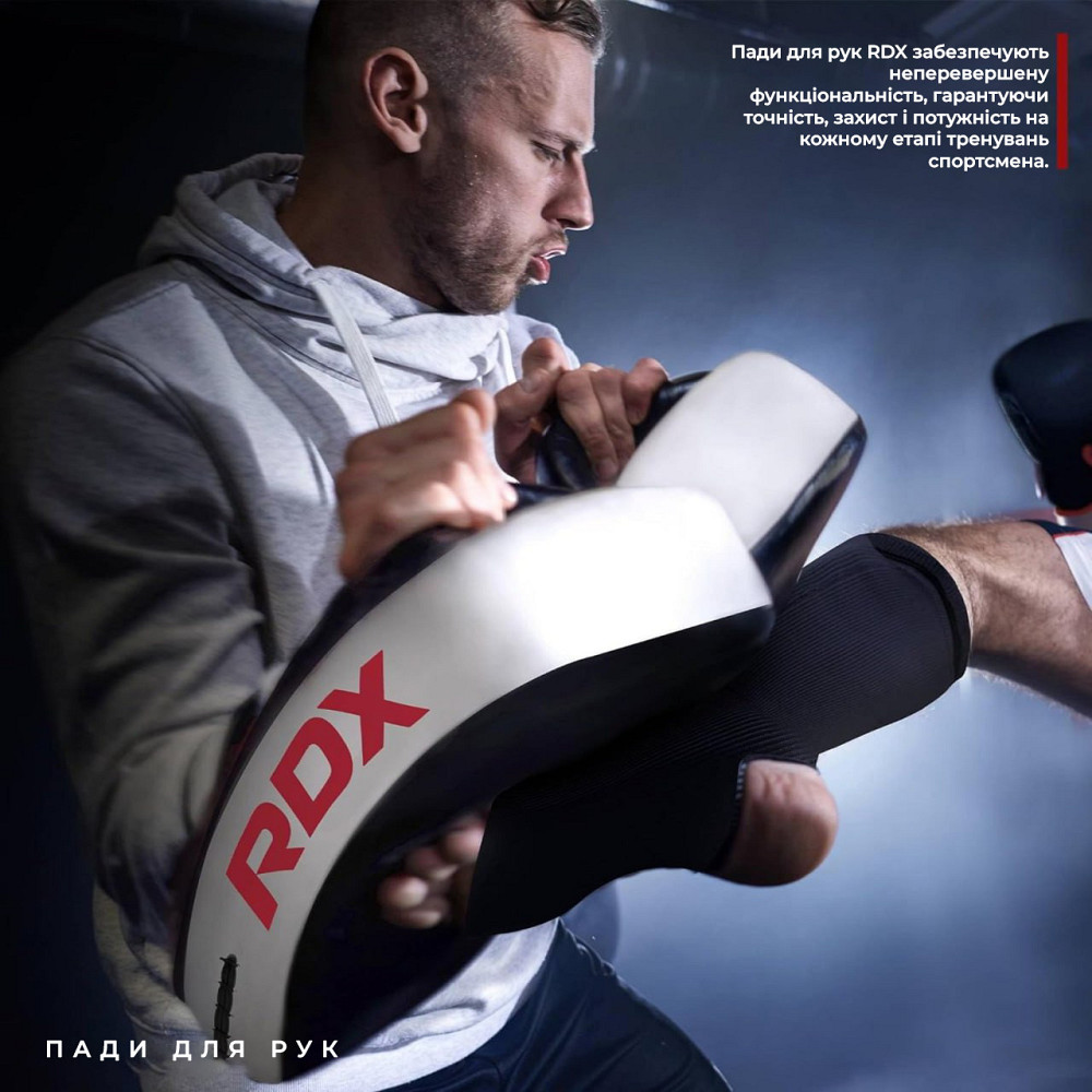Пади для тайського боксу RDX T1 Curved Thai Kick Pad White  (1 шт.) Каменское - изображение 7