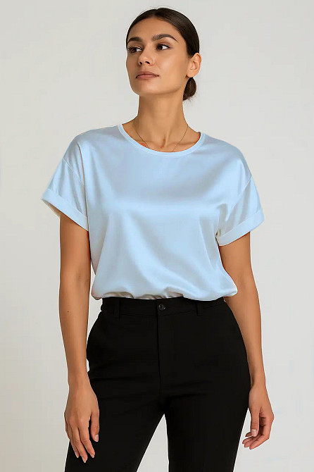 Женская футболка из шелка Голубой M Харьков - изображение 1