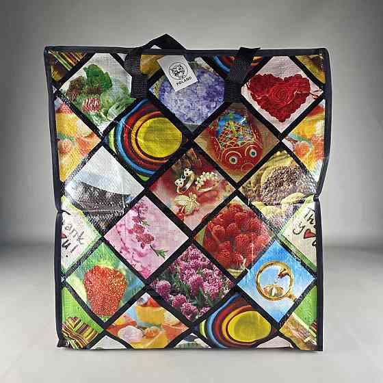 Сумка господарська, поліпропіленова, з кольоровим малюнком No3 Малюнок-Літери (44x50x25) (1 шт.) Харків