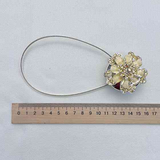 Магніти для штор та гардин "Flowers" набір 2 шт Золотистий (81-185) Київ