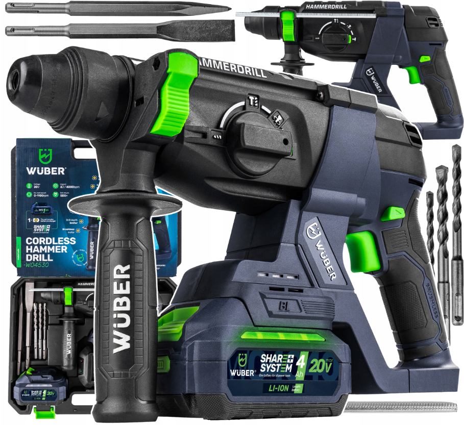 Ударний акумуляторний дриль 1000Вт 20В Wuber (Польща) Київ - фото 1