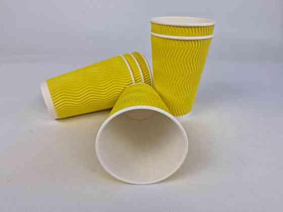 Склянка гофрована 500 мл ЖІЛТИЙ (15 шт.) Харків