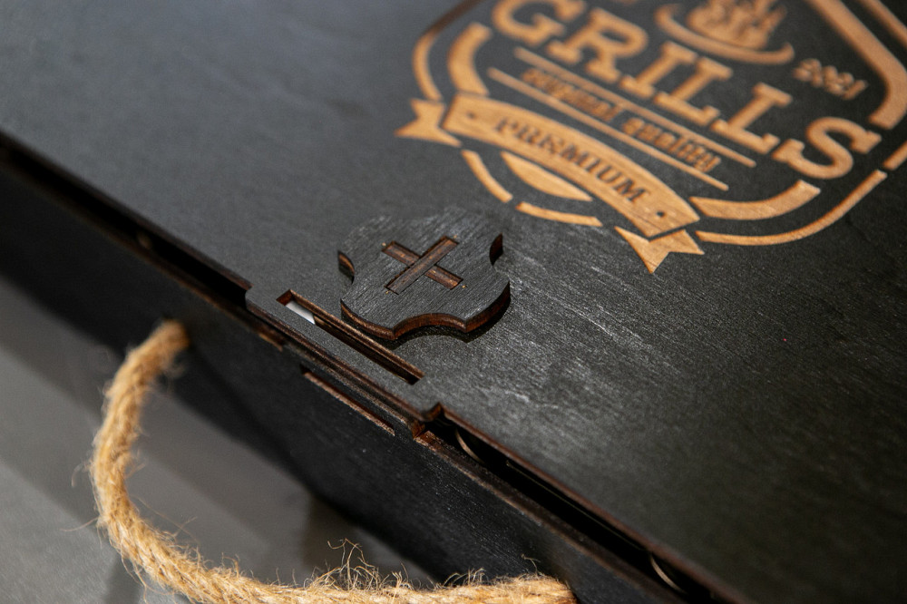 Шампури подарункові набір бокс для пікніка гриля та барбекю Оригінальні Віп подарунки на день народження татові, хлопцю, Тернопіль - фото 9