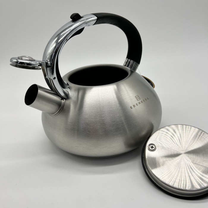 Стильный чайник из нержавеющей стали с капсульным дном и свистком, 3.0 л – для всех типов плит Одесса - изображение 2