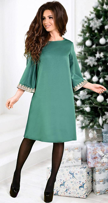 Ошатне розкльошене плаття з красивими рукавами та кристалами (42) Київ - фото 3