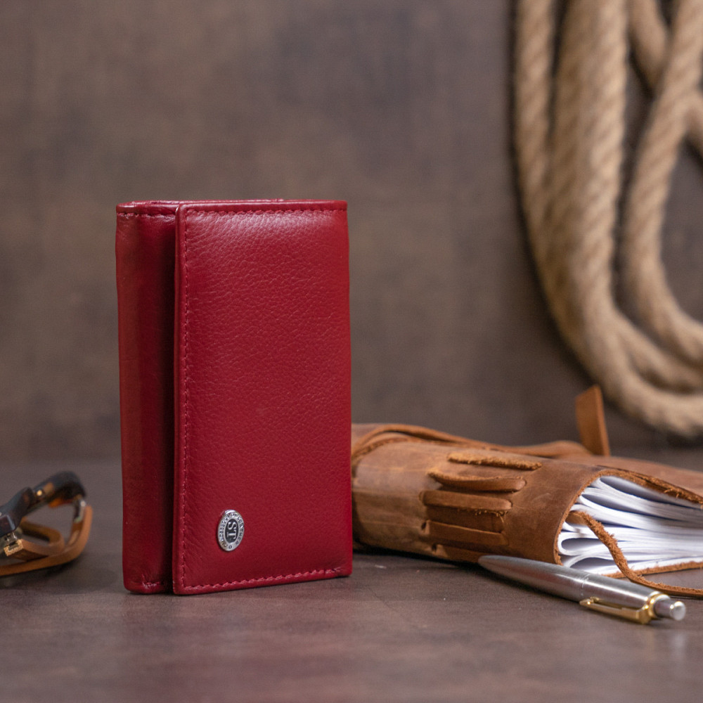 Горизонтальне портмоне зі шкіри жіноче на магніті ST Leather 19333 Бордове Київ - фото 10