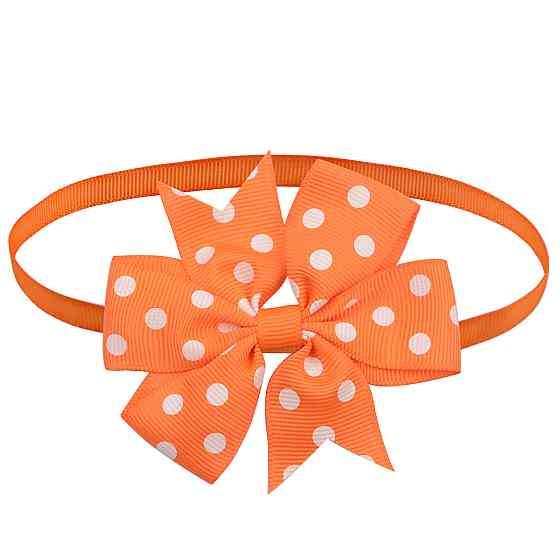 Бантик на шею для собак и котов one size оранжево-белый Киев