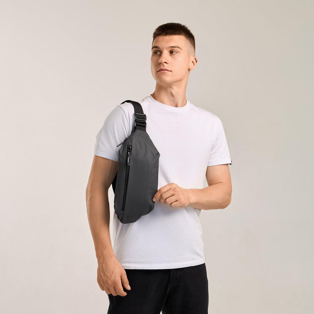 Мужская бананка нейлоновая сумка серая Pobedov Minimal Киев - изображение 1