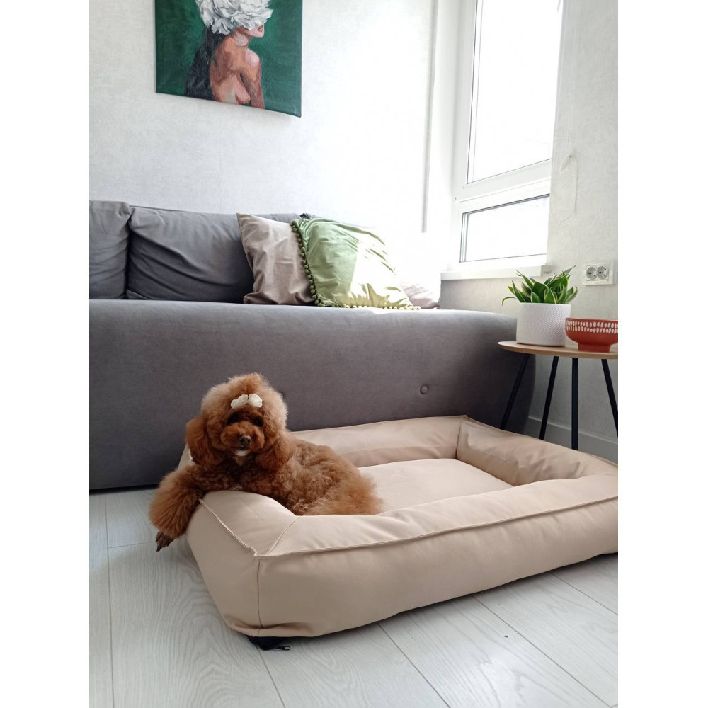 Водонепроницаемый лежак лежанка спальное место для животных со съемным чехлом бежевый Киев - изображение 1