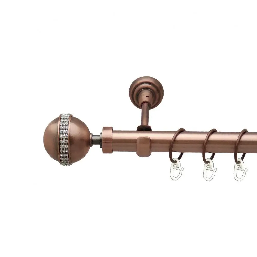 Карниз Orvit Авея металевий однорядний відкритий гладка труба кільце металеве Мідь 25 мм 180 см (00-00012426) Львов - изображение 1