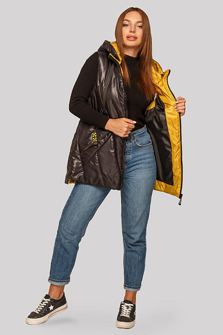 ЖЕНСКИЙ МОДНЫЙ  ЖИЛЕТ ДАЯНА ИЗ ПЛАЩЕВОЙ ТКАНИ НА МОЛНИИ. 48-62 р. Киев - изображение 10