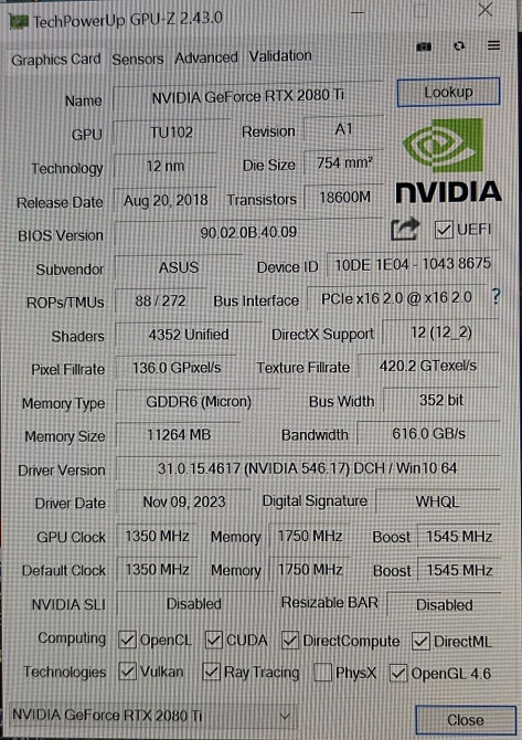 Видеокарта Игровая RTX 2080Ti ASUS Turbo 11Gb. Киев - изображение 1