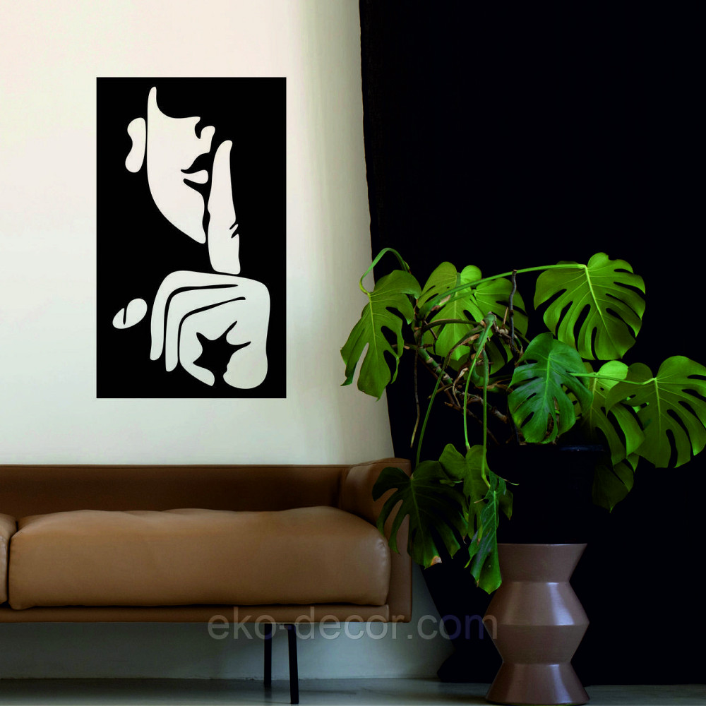 Декоративное настенное Панно «Женщина», Декор на стену 90*53 см, Черный Киев - изображение 1