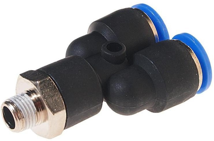 Фітинг Y-подібний для пластикових трубок 10мм із зовнішнім різьбленням 1/8" ROCKFORCE RF-SPX10-01 Одеса - фото 1