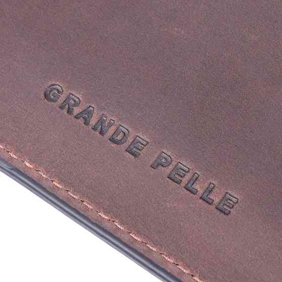 Надійна обкладинка з вінтажної шкіри на військовий квиток Тризуб ЗСУ GRANDE PELLE 16752 Коричнева Київ