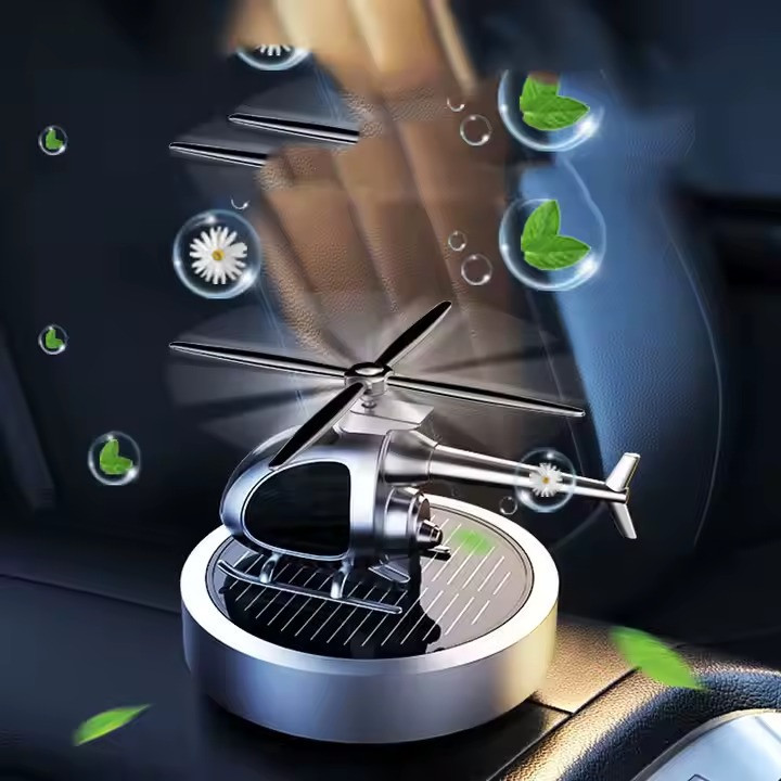 Ароматизатор у машину багаторазовий дифузор «Вертоліт» на сонячній батареї, освіжувач колір сріблястий Кам'янець-Подільський - фото 3