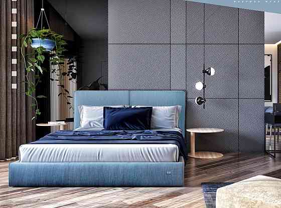 Кровать Delhi Comfort 140 х 200 см Jeans С подъемным механизмом и нишей для белья Синий Днепр