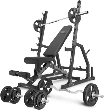 Тренажер Marbo Спорт Zestaw Do Treningu Siłowego Лавка Regulowana I Dodatkowe Аксесуари Czarne Киев