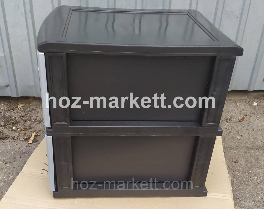 Комод пластиковый Стиль тумбочка на 2 ящика серый Харьков - изображение 2