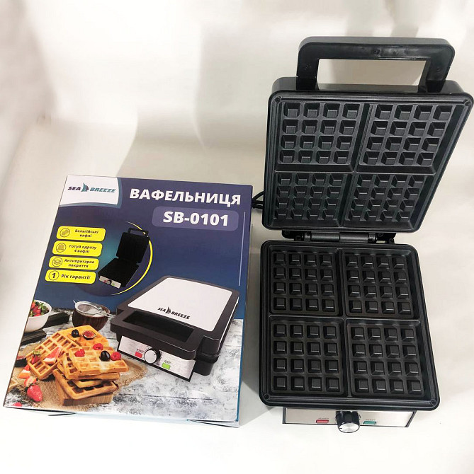 Вафельниця для рельєфних вафель SeaBreeze SB-0101 1200 Вт, Вафельниця для хрустких вафель побутова FD-57 Івано-Франківськ - фото 8