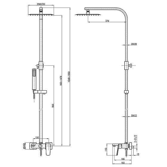 Душова система TOPAZ ODISS TO 18802-H66-WW Київ