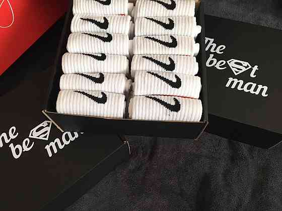 Подарунковий набір шкарпеток Nike 12 шт – стильні чоловічі та жіночі шкарпетки, 100% бавовна, різні розміри Київ