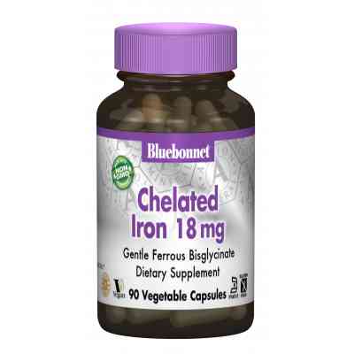 Минералы Bluebonnet Nutrition Хелатное Железо 18мг, Albion, 90 гелевых капсул (BLB-00726) Винница
