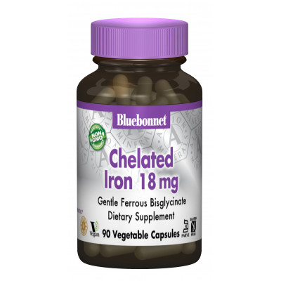 Минералы Bluebonnet Nutrition Хелатное Железо 18мг, Albion, 90 гелевых капсул (BLB-00726) Винница - изображение 1