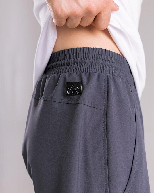 Однотонні базові чоловічі штани весна літо темно-сірі Pobedov Aero Київ - фото 5