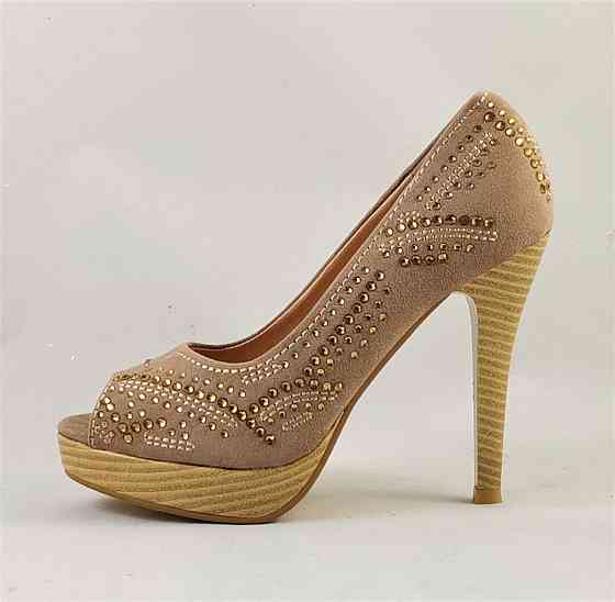 Жіночі Бежеві Туфлі на Каблуку Шпильке Замшеві Модельні (розміри: 36,37,38,39,40,41) — 37-3 Дніпро