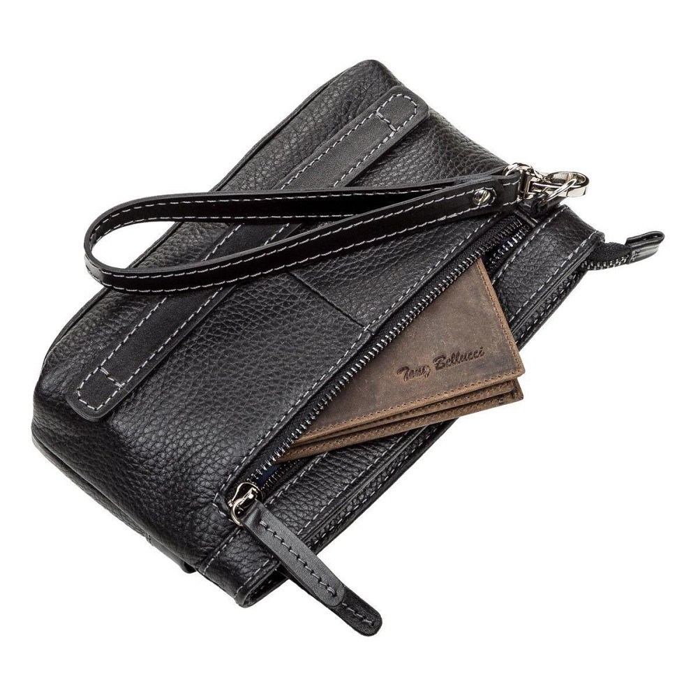 Чоловічий клатч SHVIGEL 11087 шкіряний Чорний Київ - фото 7