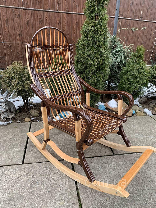 Кресло-качалка из ротанга черная с удобной спинкой Киев - изображение 8
