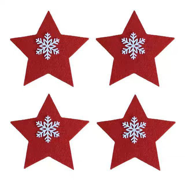 Новогодние чехлы для столовых приборов Звездочки 15 на 15 см разноцветный Киев - изображение 2