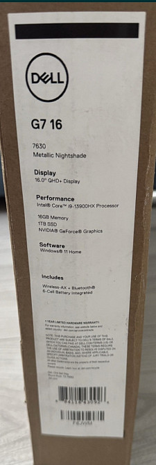 Ноутбук Dell Inspiron G7 G7630 i9 RTX4070 metallic nightshade Киев - изображение 1