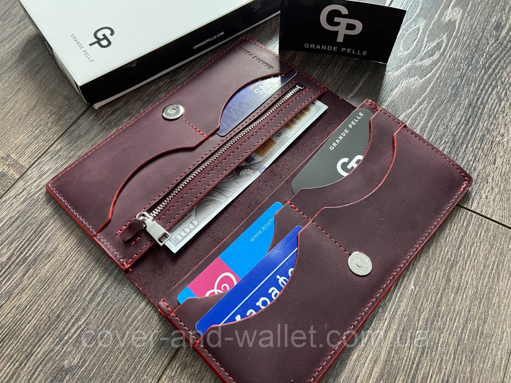 Жіночий гаманець купюрник на магнітах ручної роботи Grande Pelle Сinturino Київ - фото 15