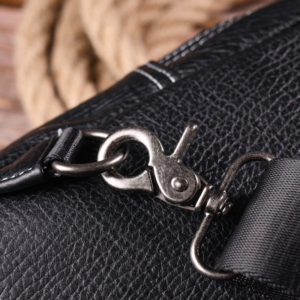 Мужская сумка через плечо из натуральной кожи 21284 Vintage Черная Киев - изображение 10