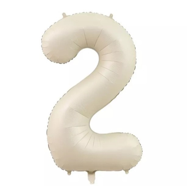 Кулька цифра 2 фольгована 32 дюйма кремовий Київ - фото 1