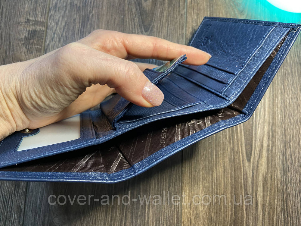 Стильный маленький женский кошелек синего цвета Marco Coverna MC-6055-3 Киев - изображение 3