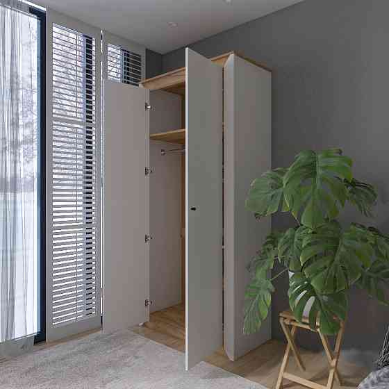 Шафа дводверна Еверест Нордік-990 Білий + Дуб крафт золотий (DTM-5535) Львів