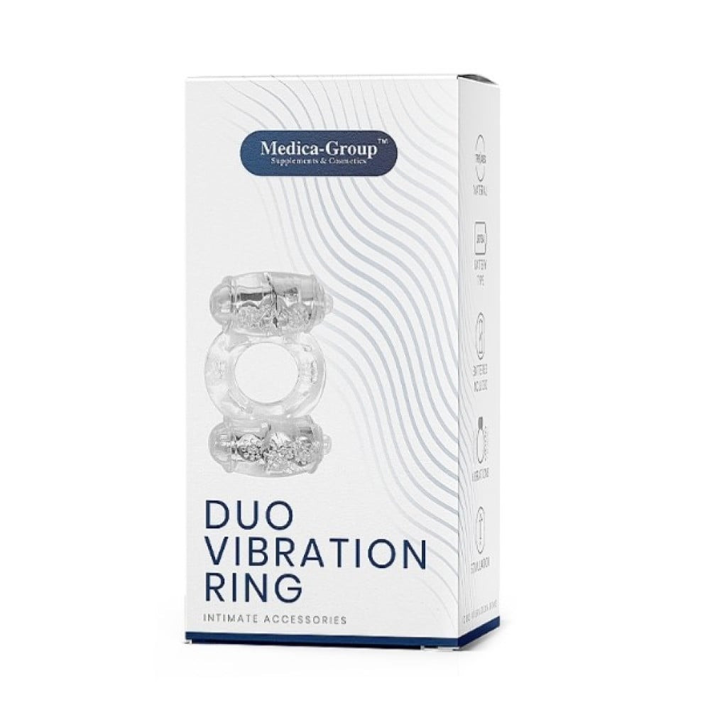Подвійне віброкільце Medica Group Duo Vibration Ring, прозорий Sex Aura Київ - фото 1