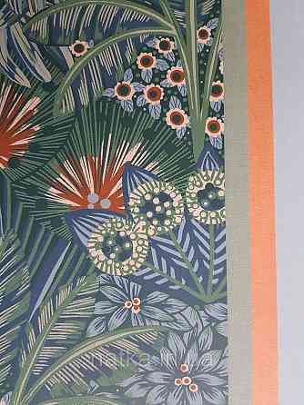 Шпалери флізелінові еко Rasch Sophia 0.53х10 рослинний принт квіти листя блакитні коричневі зелені 3д Київ