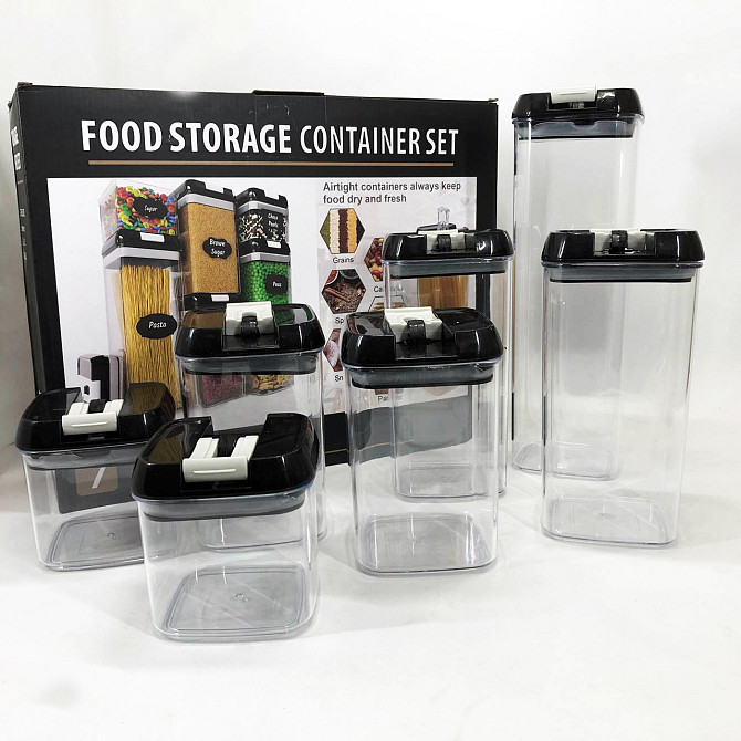 Набір контейнерів для їжі FOOD Storage Container Set на клямках із ущільнювачем із CX-372 7 предметів Київ - фото 1