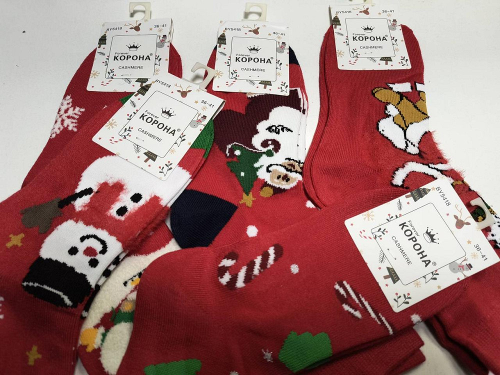 Новорічні жіночі теплі шкарпетки Корона в наборі з 5 шт. Розмір 36-41 Київ - фото 4