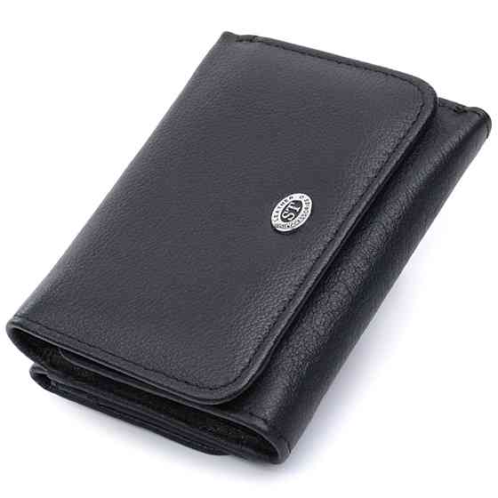 Кошелек для женщин горизонтального формату из натуральной кожи ST Leather 22722 Черный Киев