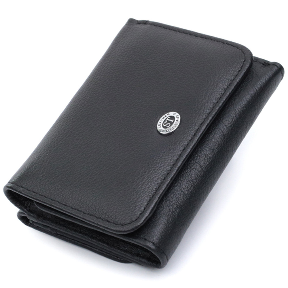 Кошелек для женщин горизонтального формату из натуральной кожи ST Leather 22722 Черный Киев - изображение 1