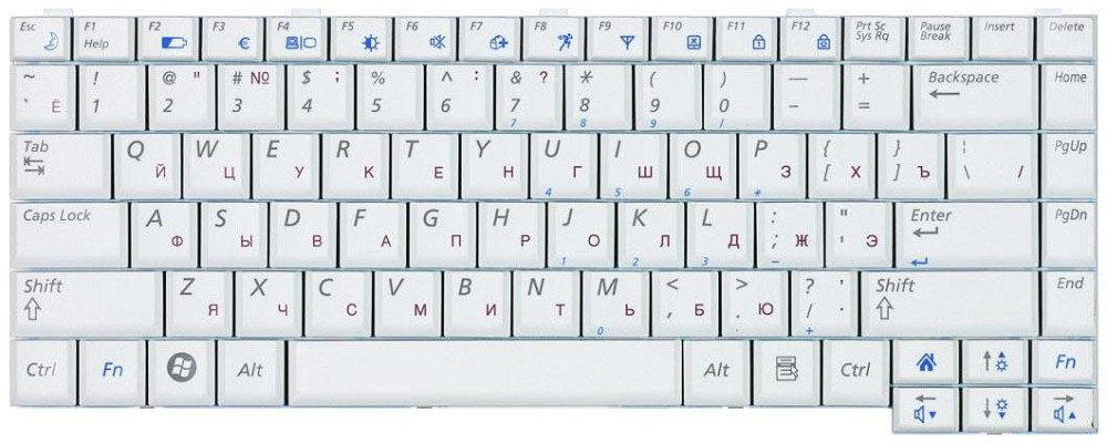 Клавиатура для ноутбука Samsung (Q310, Q308) White RU Вінниця - фото 2