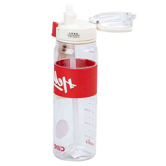 Пляшка для води 860 мл тритан з ремінцем і ручкою Червона HP17303R Київ